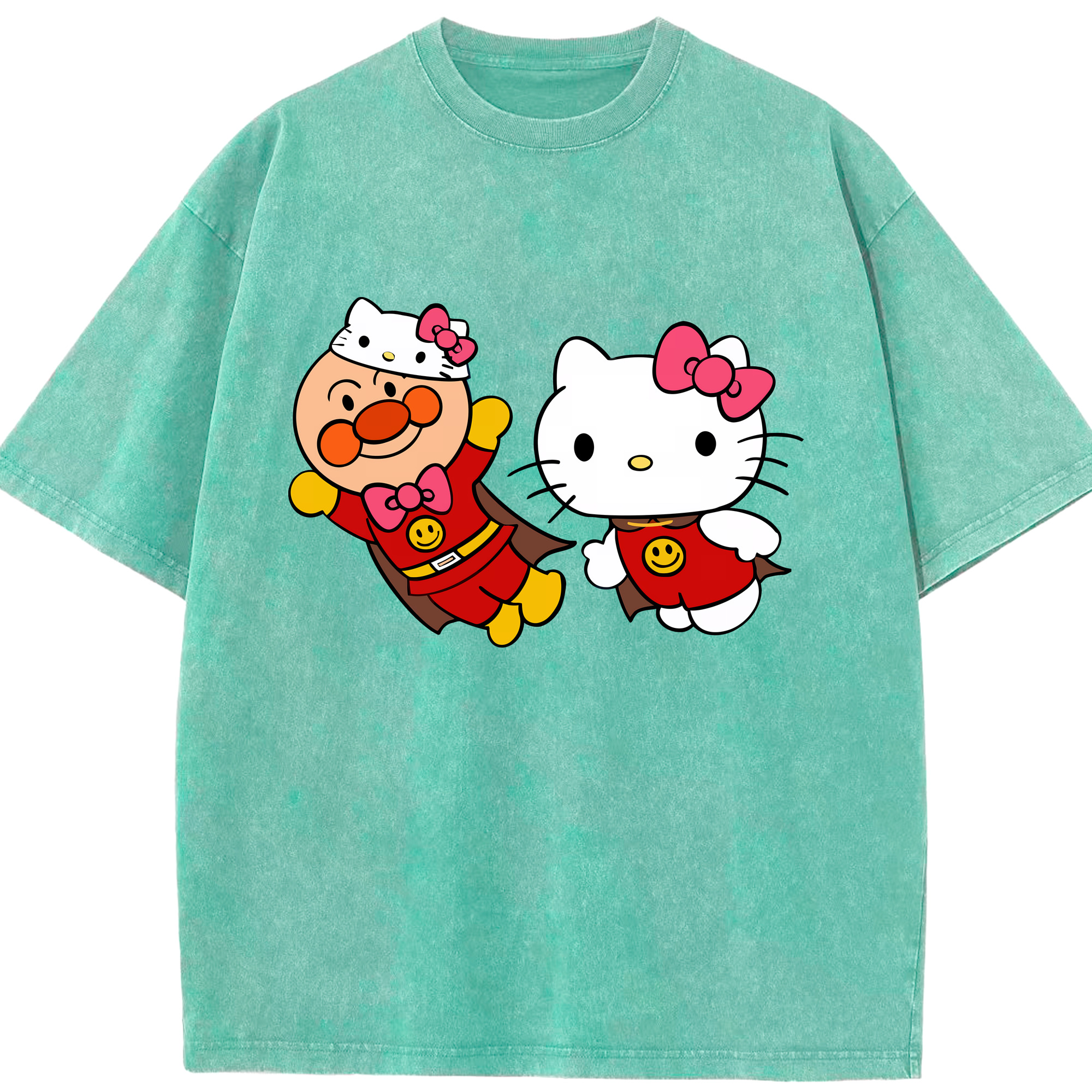 （画像用） アンパンマン Anpanman 綿100% ヴィンテージ風 半袖Tシャツ（フロントプリント）